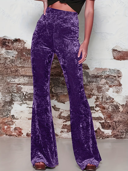 Damen Flared Hose aus luxuriösem Samt mit hohem Bund Stalluxe