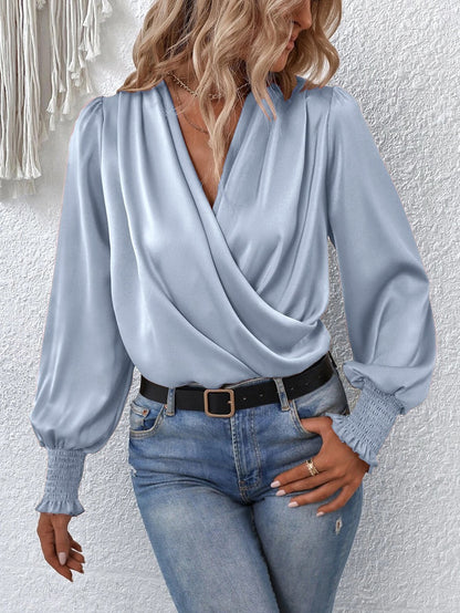 Damen Wickelbluse mit farbenfrohem Paisleymuster Stalluxe