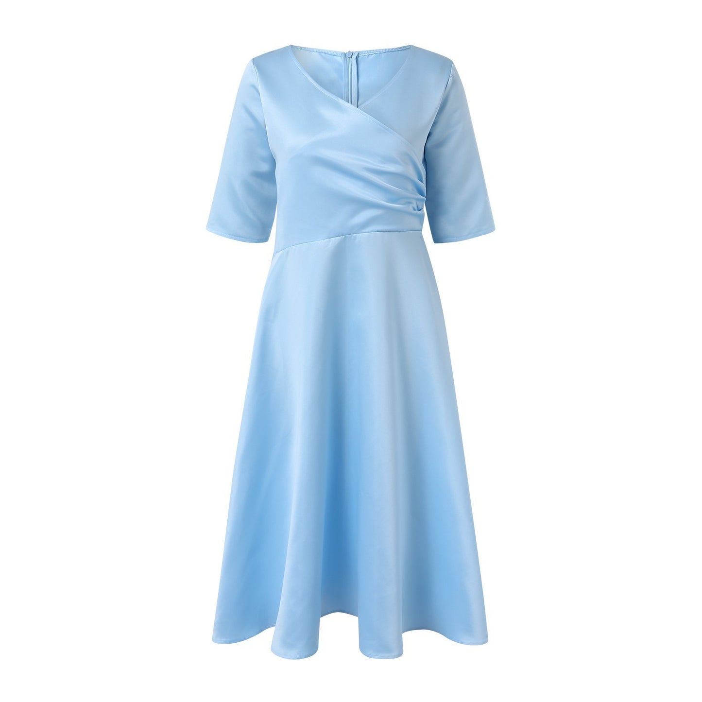 Damen Wickelkleid mit elegantem V-Ausschnitt und schwingendem Saum Stalluxe