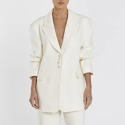 Damen Oversized Blazer mit Knopfdetails Stalluxe