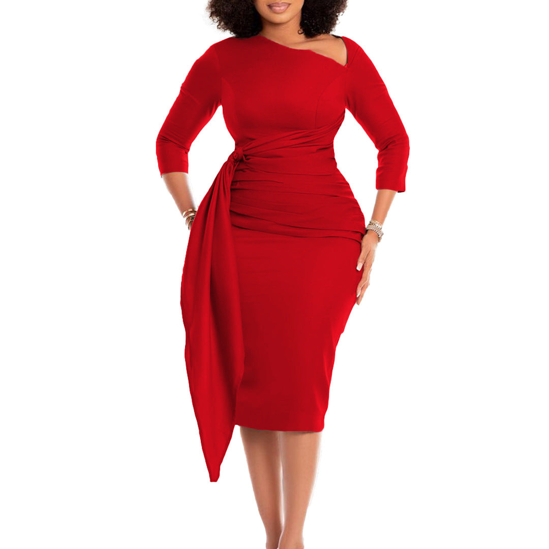 Damen Wickelkleid mit elegantem Faltenwurf und Satinoptik Stalluxe