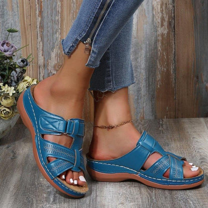 Damen Komfortable Riemensandalen mit anatomischem Fußbett Stalluxe