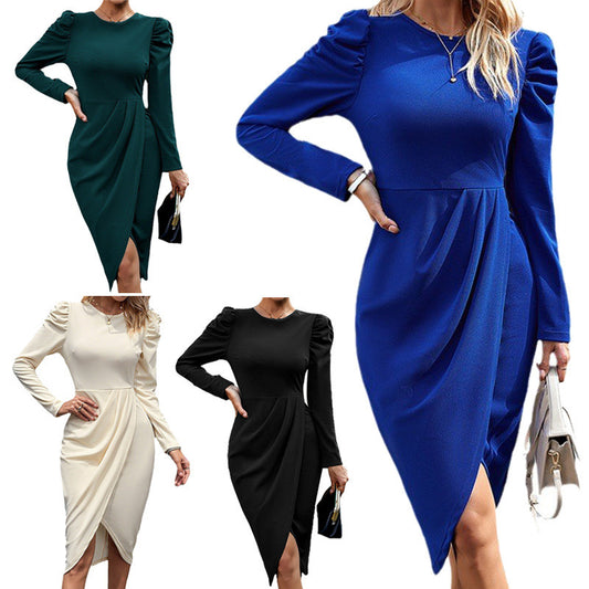 Damen figurbetontes Wickelkleid mit Rüschendetails und elegantem Schlitz Stalluxe