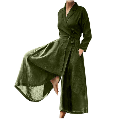 Damen Leichtes Wickelkleid mit elegantem Schnitt und praktischen Taschen Stalluxe