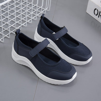Damen Komfortable Schnürschuhe mit Klettverschluss und atmungsaktiver Netzoberfläche Stalluxe