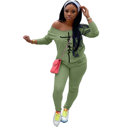 Damen Bequemes Off-Shoulder Jumpsuit mit modischem Print und elastischem Bund Stalluxe