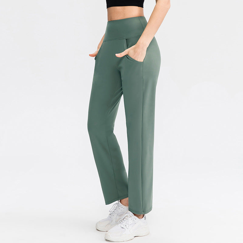 Damen Bequeme Sporthose mit hohem Bund und praktischen Seitentaschen Stalluxe