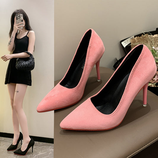 Damen Elegante spitze Pumps mit transparentem Absatz und weichem Obermaterial Stalluxe