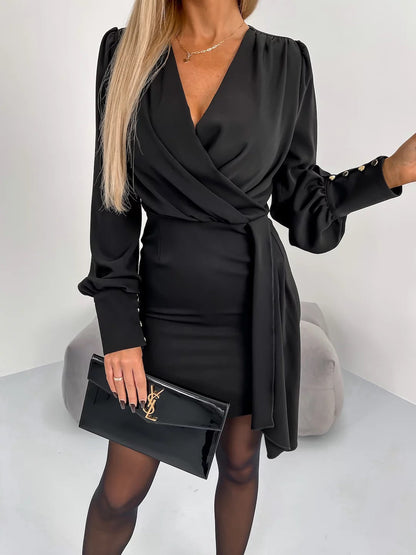 Damen Wickelkleid mit elegantem V-Ausschnitt und geschmeidigem Stoff Stalluxe