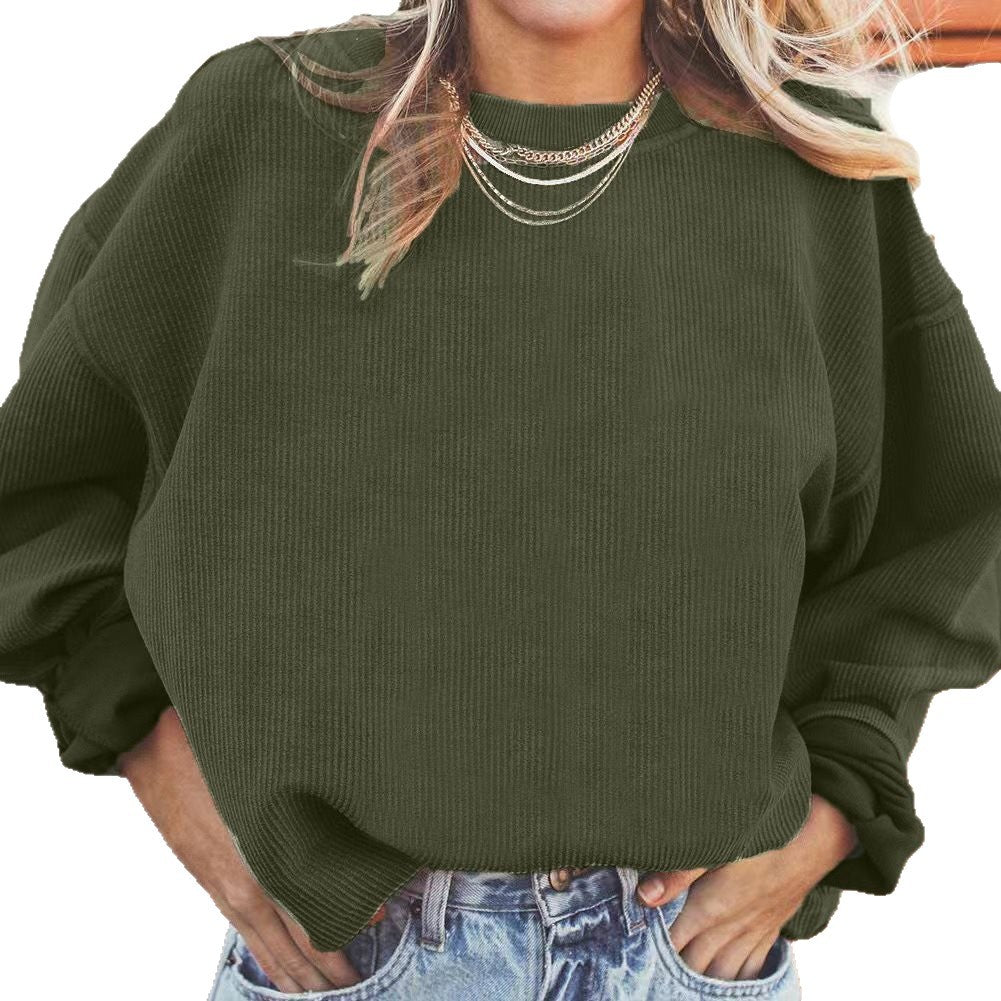 Damen Lässiges Sweatshirt mit Rippstruktur und weitem Schnitt Stalluxe