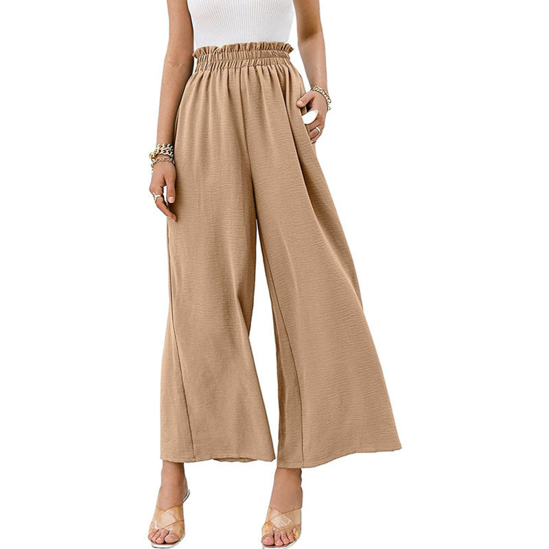 Damen Weite Palazzo-Hose mit elastischem Bund Stalluxe