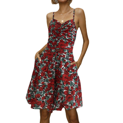 Damen Knopf-Front A-Linien Kleid Stalluxe