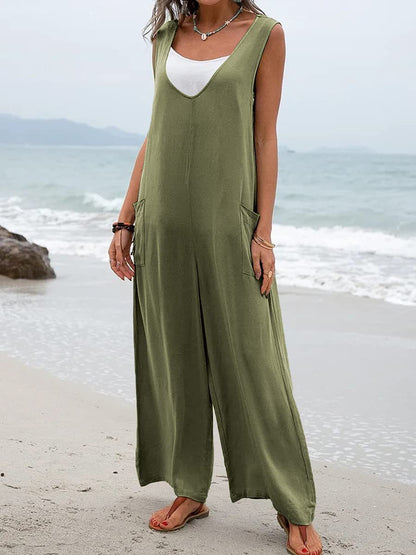 Women's Relaxed Fit Wide-Leg Jumpsuit Stalluxe