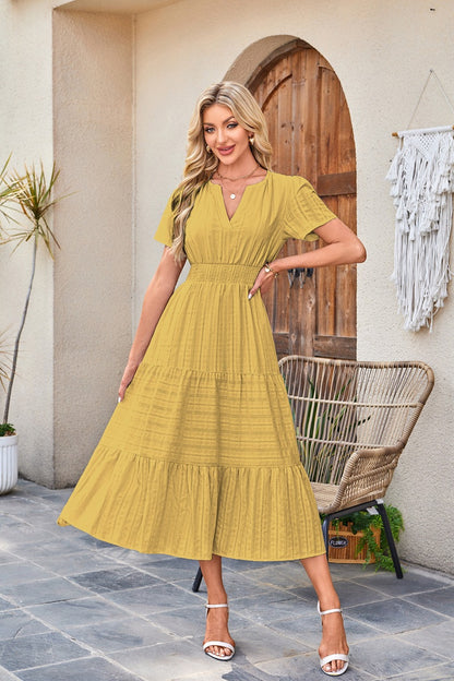 Damen Maxi-Kleid aus leichtem, gestreiftem Stoff Stalluxe
