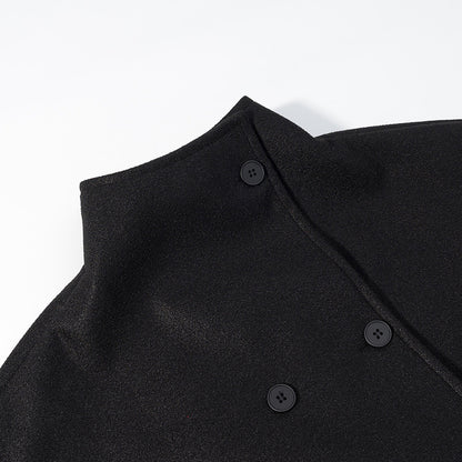 Damen modische Jacke mit hohem Kragen und doppelter Knopfleiste Stalluxe