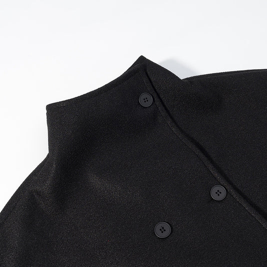 Damen modische Jacke mit hohem Kragen und doppelter Knopfleiste Stalluxe