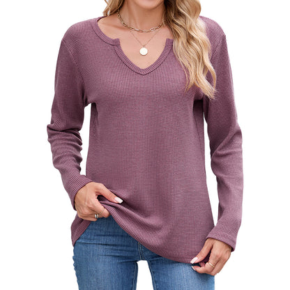 Damen Waffelstruktur Langarmshirt Stalluxe