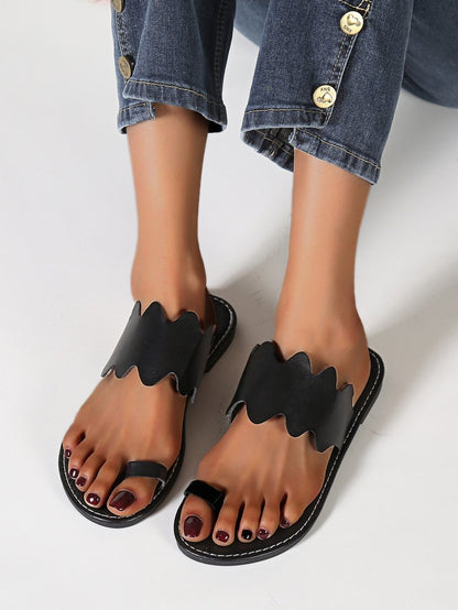 Damen Riemensandalen mit wellenförmigem Design und anatomischer Fußbettgestaltung Stalluxe