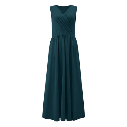 Damen Maxikleid mit Wickeloptik und fließendem Saum Stalluxe