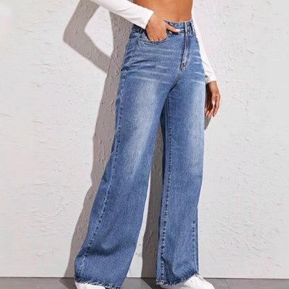 Damen Weit geschnittene Jeans mit hohem Bund Stalluxe