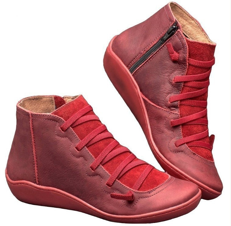 Damen Sportliche High-Top Sneakers mit atmungsaktivem Leder Stalluxe Rot