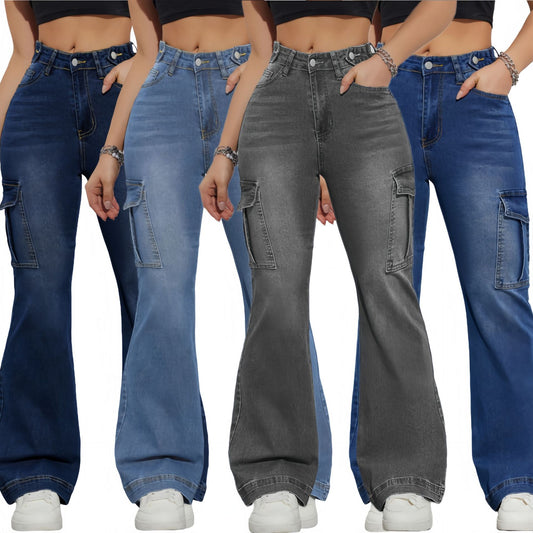 Damen Cargo-Jeans im lässigen Relaxed-Fit-Stil mit hohem Bund Stalluxe