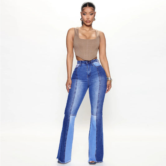 Damen Bootcut Jeans im modernen Colorblock-Design Stalluxe