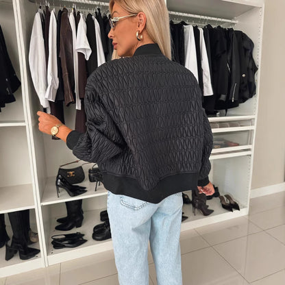 Damen Stepp-Bomberjacke mit elastischen Bündchen und modernem Reißverschluss Stalluxe