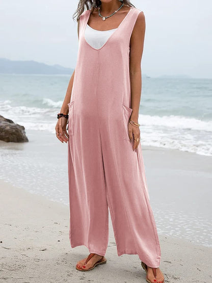 Women's Relaxed Fit Wide-Leg Jumpsuit Stalluxe