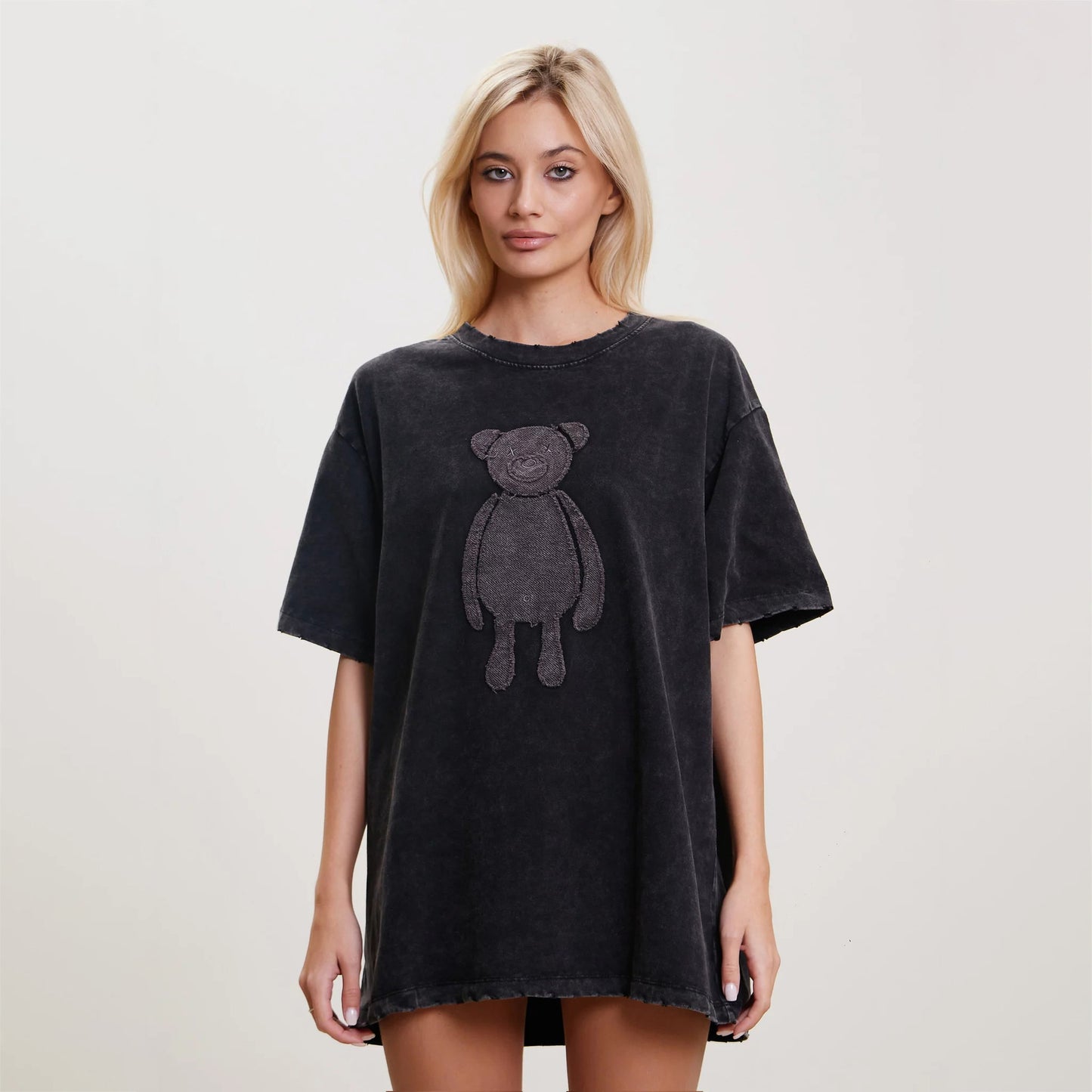 Damen Oversized T-Shirt mit kreativem Bärenmotiv Stalluxe