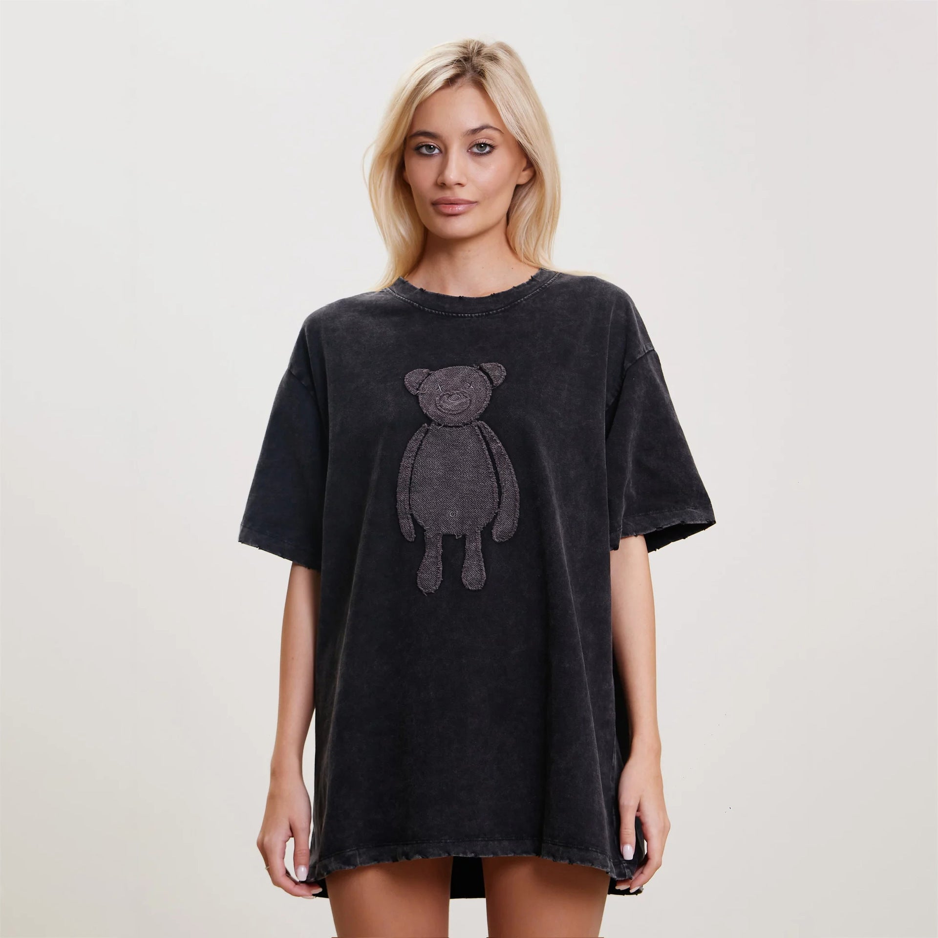 Damen Oversized T-Shirt mit kreativem Bärenmotiv Stalluxe