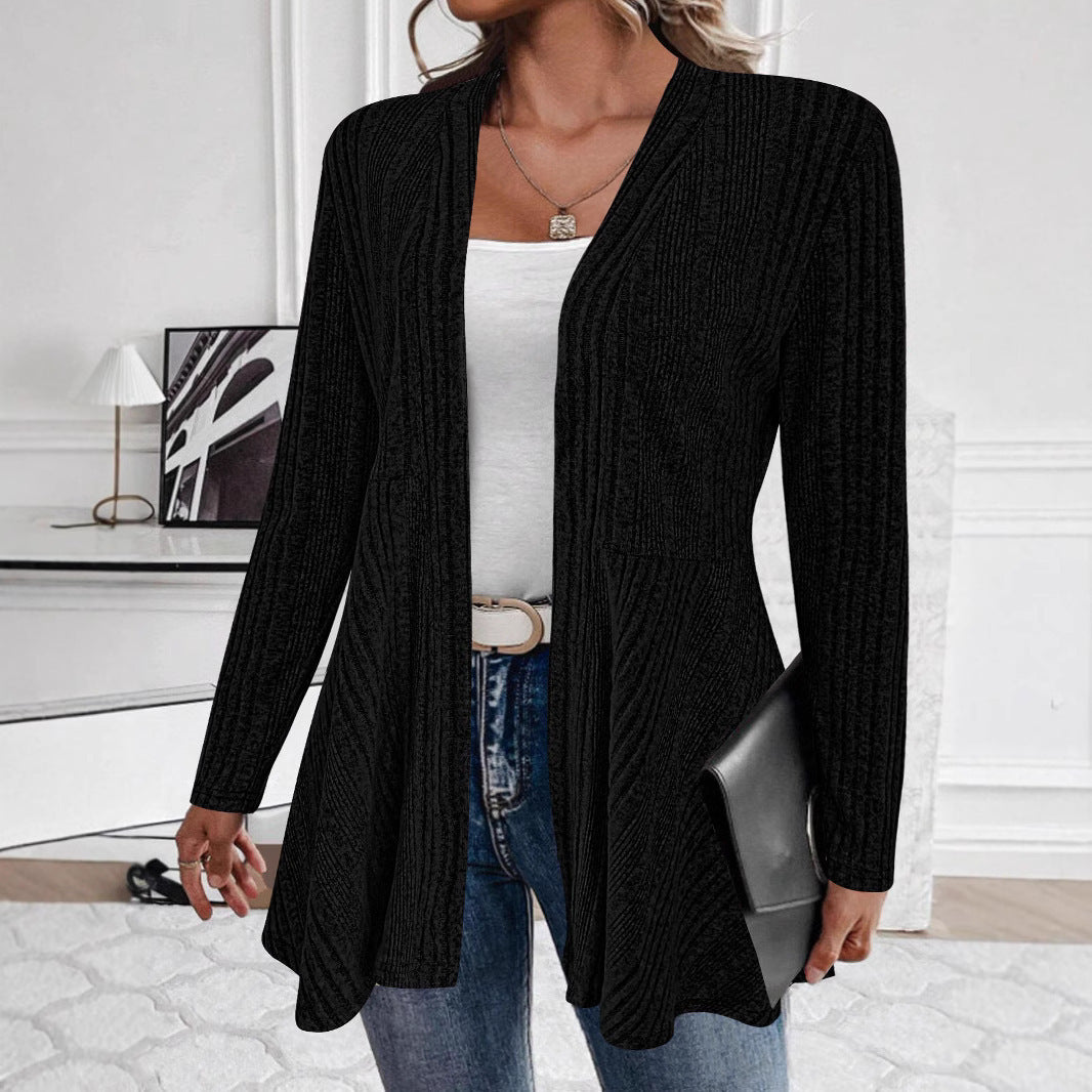 Damen Strickjacke mit langem Schnitt und offenem Design Stalluxe