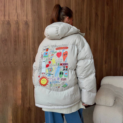 Damen Steppjacke mit kreativem Druckdesign Stalluxe