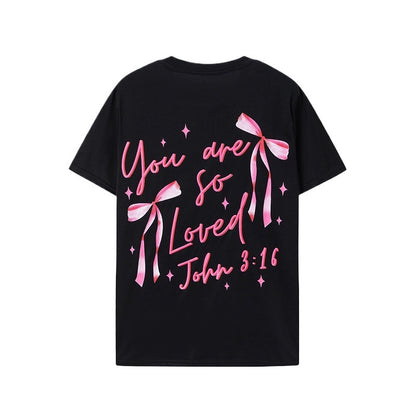 Damen T-Shirt mit kreativem Schriftzug und Rüschen-Details Stalluxe
