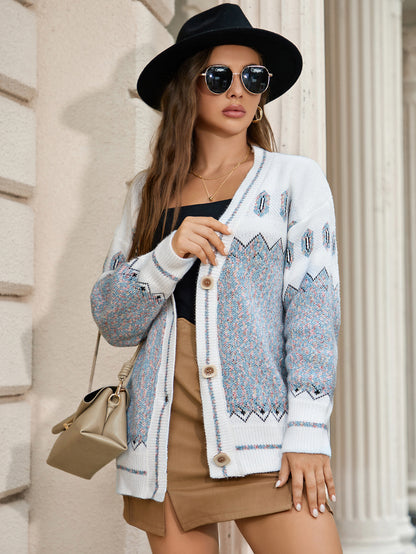 Damen Strickjacke mit traditionellem Muster Stalluxe