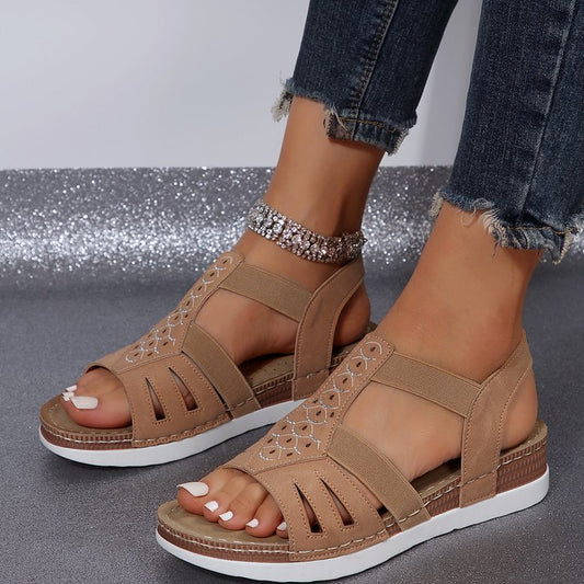 Damen Komfortable Sandalen mit elegantem Schnitt und atmungsaktiver Oberflächenstruktur Stalluxe