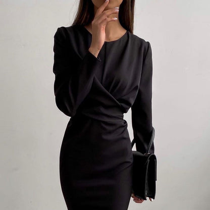 Damen figurbetontes Wickelkleid mit langen Ärmeln und elegantem Schnitt Stalluxe
