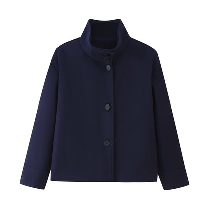 Damen modische Jacke mit hochgeschlossenem Kragen und Knopfdetails Stalluxe