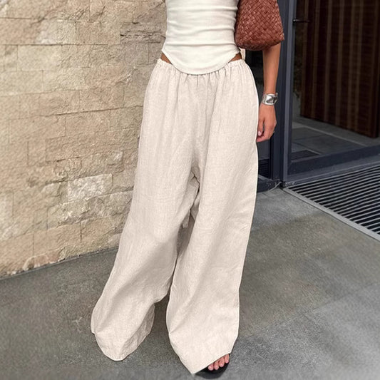 Damen Weite Leinenhose Stalluxe