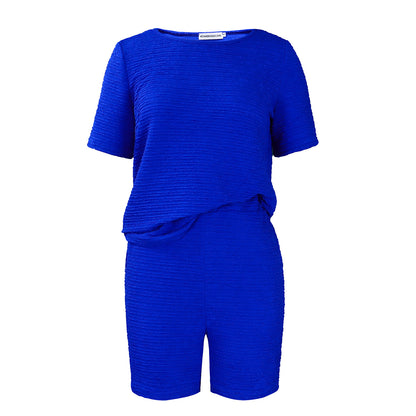 Damen lässiger Kurzoverall mit Struktur und elastischem Bund Stalluxe