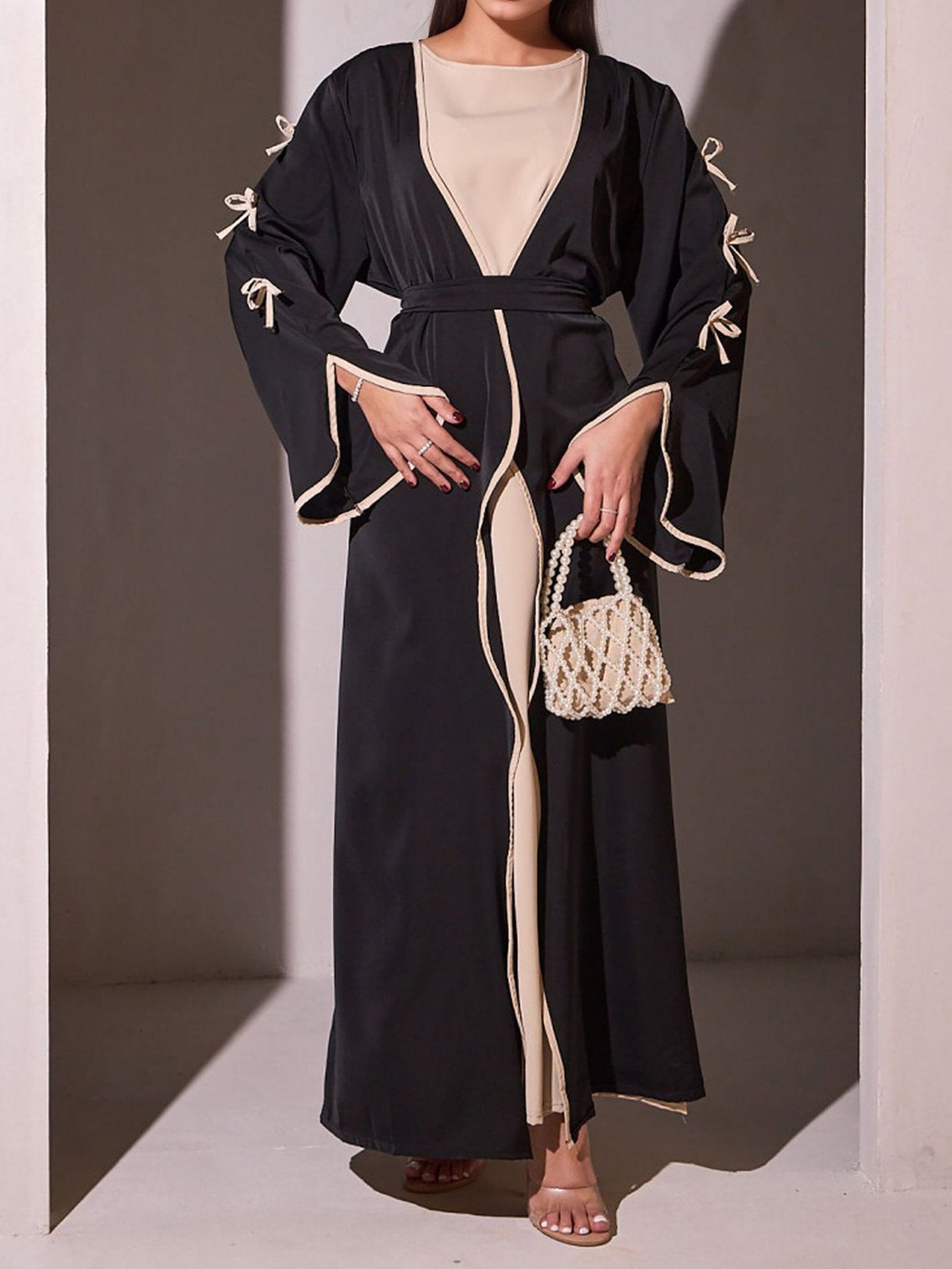 Damen Maxikleid mit eleganten Schleifendetails und fließendem Schnitt Stalluxe