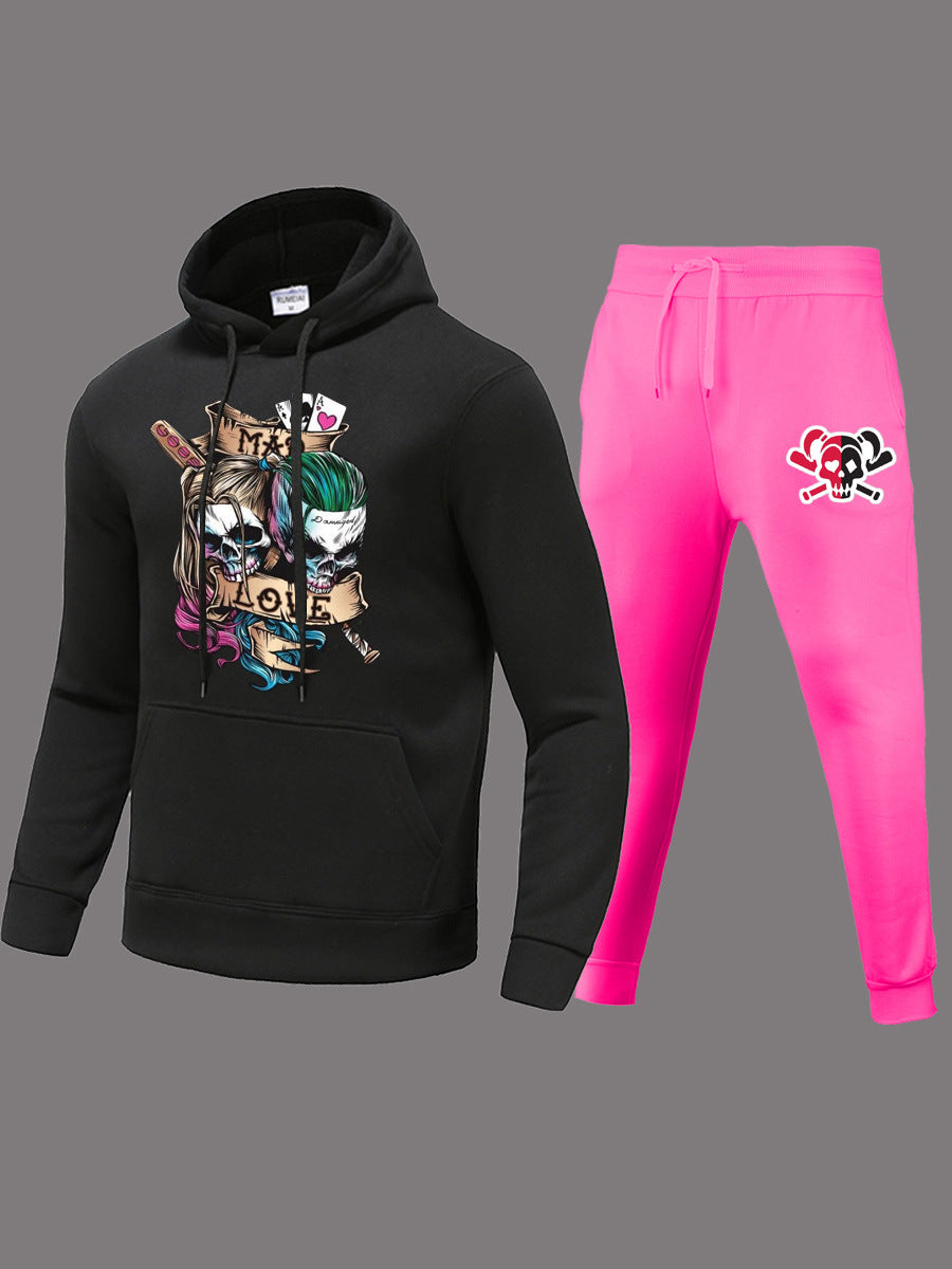 Damen Hoodie und Jogginghose Set mit einzigartigem Totenkopf-Design Stalluxe