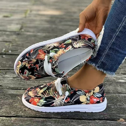 Damen Designer Freizeit-Sneaker mit floralem Muster und bequemer Sohle Stalluxe