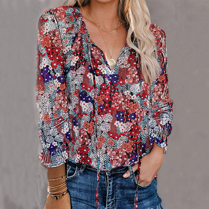 Damen Bluse mit raffiniertem Leopardenmuster und modischem V-Ausschnitt Stalluxe