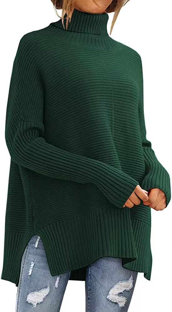 Damen Kuscheliger Rollkragenpullover Stalluxe Tannengrün