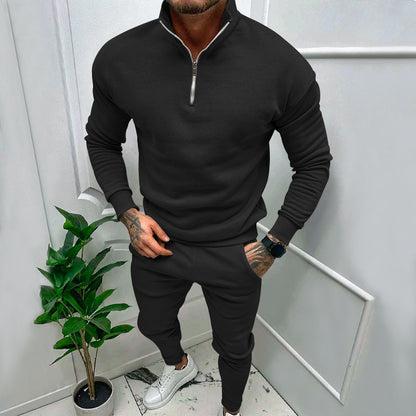 Herren sportlicher Fleece-Pullover mit kurzem Reißverschluss und modischem Schnitt Stalluxe
