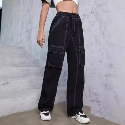 Damen Cargo-Hose mit weitem Bein und praktischen Seitentaschen Stalluxe