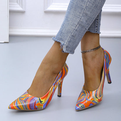 Damen High Heels mit buntem Marmor-Design und elegantem Stiletto Stalluxe