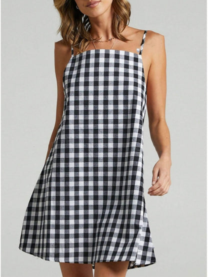 Damen Sommerliches Karo-Hängerkleid Stalluxe