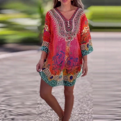 Frauen Bohemian Kaftan Kleid Stalluxe
